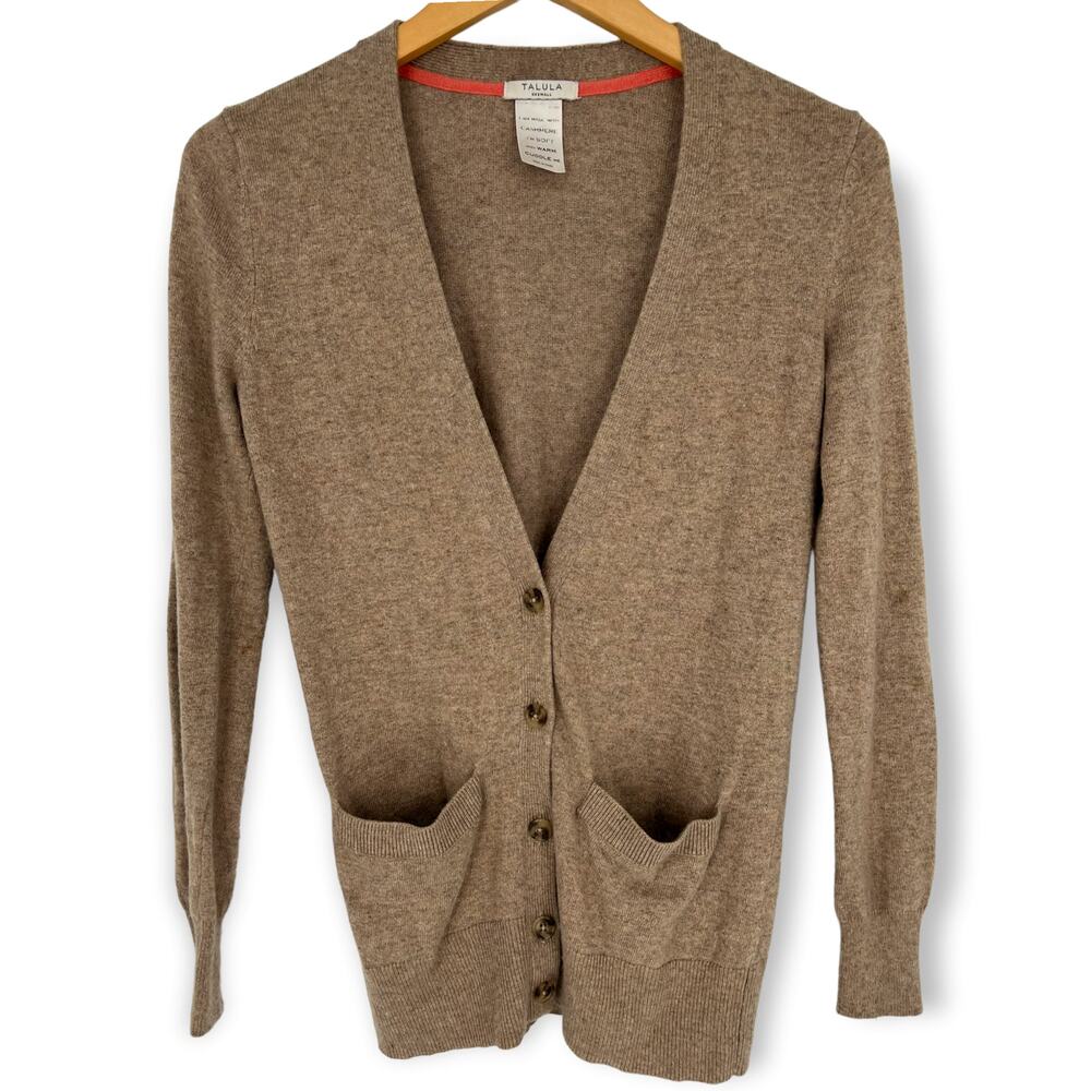Talula | XS | Cashmere Knit Cardigan Sweater Soft Brown